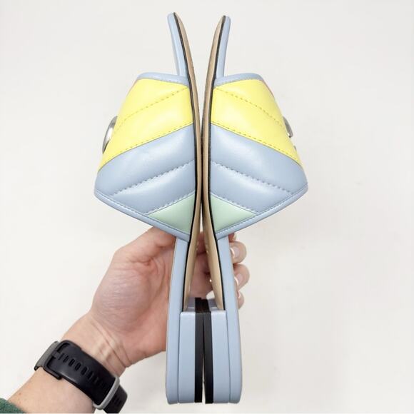 Gucci Jolie GG Marmont Quilted Leather Pastel Flat Slide Sandals - Picture 5 of 12